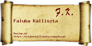 Faluba Kalliszta névjegykártya